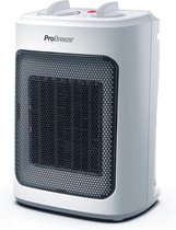 Pro Breeze Mini radiateur soufflant en céramique 2000 W – 3 réglages de chaleur, mode ventilateur, Protection intégrée contre la surchauffe et l'inclinaison, Chauffage électrique – Zwart