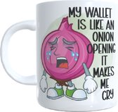 Bedrukte koffie beker - grappige - thee mok my wallet is like a onoin -