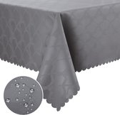 PU-tafelkleed wasbaar lotuseffect hoge kwaliteit (350 g/m²) vierkant 100 x 140 cm tafelkleed ornamenten tafelkleed waterafstotend tafellinnen vlekbescherming onderhoudsvriendelijk grijs