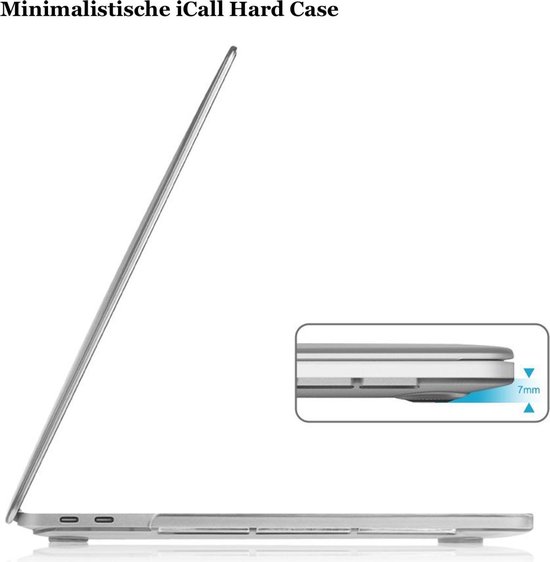Hard Case geschikt voor MacBook Pro 13 inch - Transparante Hoes Cover Hoesje geschikt voor MacBook Pro 13 inch 2023 / 2022 / 2021 / M1 / M2 / 2020 / 2019 / 2018 / 2017 / 2016 met Touch Bar - iCall