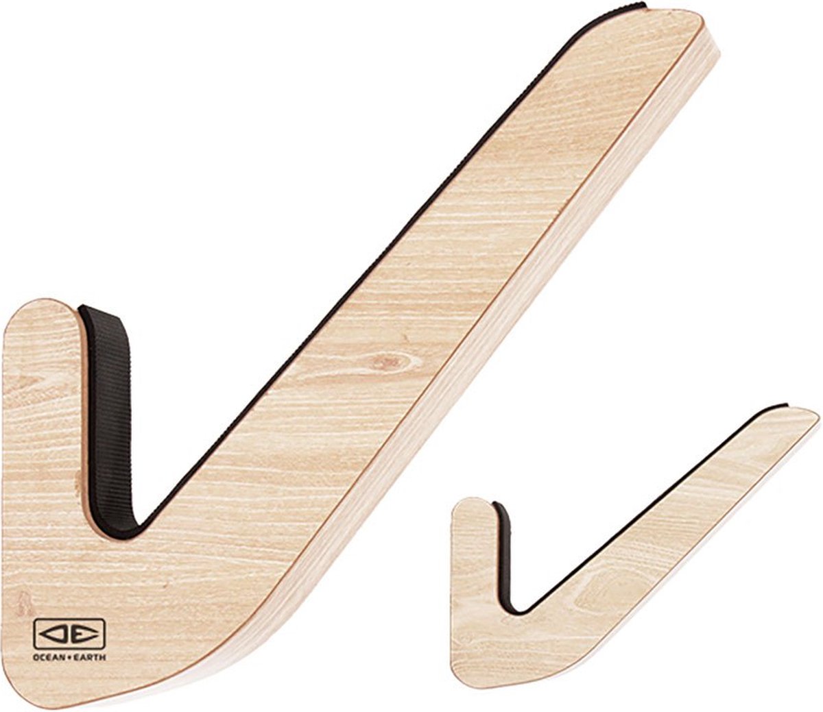 Ocean & Earth Longboard Timber Wall Display Surfplankstandaards Goud