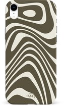 xoxo Wildhearts Boogie Wonderland Green - Single Layer - Hard case geschikt voor iPhone XR hoesje - Golven print hoesje groen - Beschermhoes shockproof case geschikt voor iPhone XR hoesje - Hoesje met golven print groen