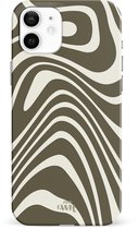 Boogie Wonderland Green - Single Layer - Coque rigide adaptée à la coque iPhone 11 - Coque à imprimé vagues vert - Housse de protection antichoc adaptée à la coque iPhone 11 - Coque avec imprimé vagues vert