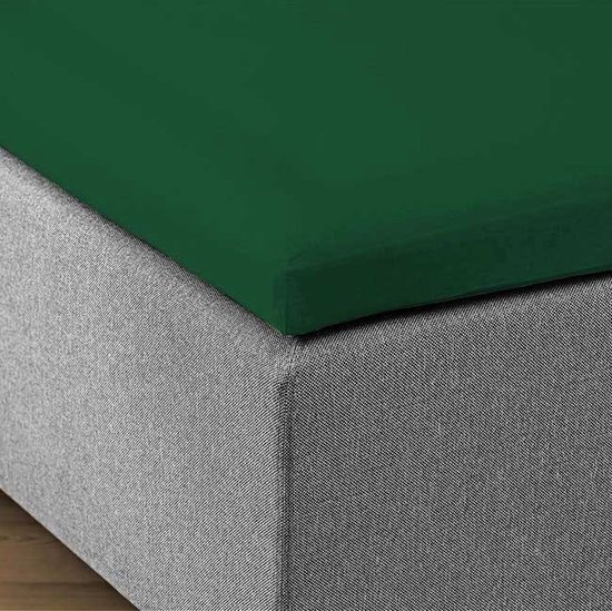 Hoeslaken Topper Dubbel Jersey Groen 160x220 - 12+18 cm