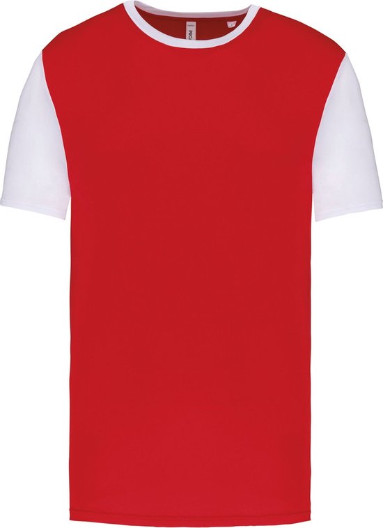 Tweekleurig herenshirt jersey met korte mouwen 'Proact' Red/White - XL