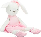 Playos® - Knuffel Konijn - 30 cm - Wit / Roze - Baby Knuffel - Ballerina - Ballet - Bunny - Rabbit - Pluche Speelgoed - Knuffels
