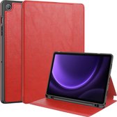 Case2go - Tablet hoes geschikt voor Samsung Galaxy Tab S9/S9 FE (2023) - Business Wallet Book Case - Auto Wake/Sleep functie - Rood