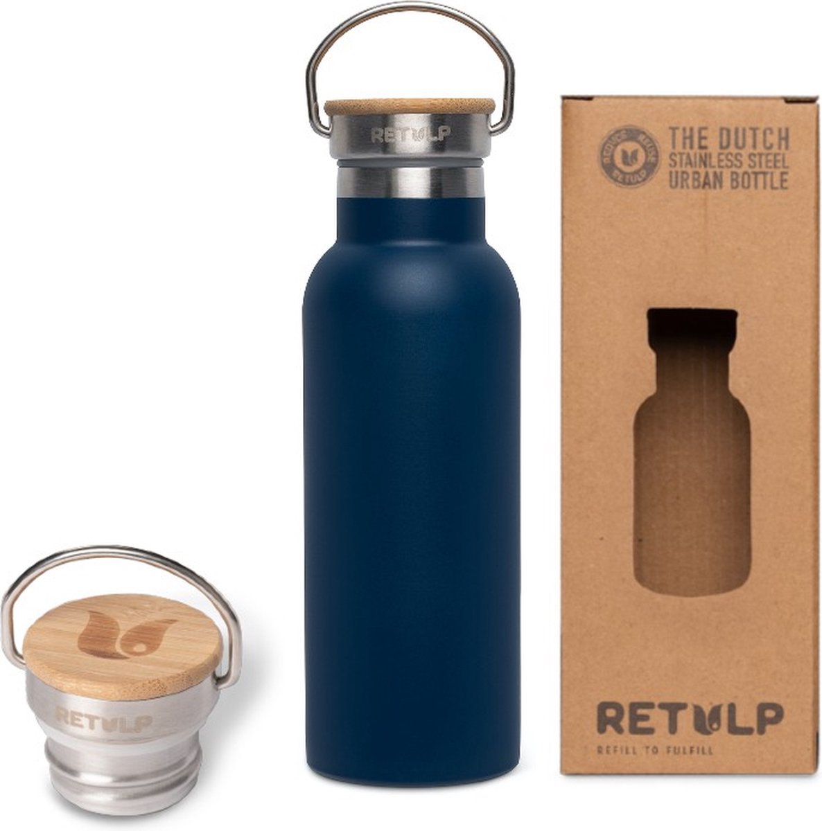 Retulp Urban Thermos - Thermosbeker - Thermosfles - 500 ml - Deep Ocean Blue- RVS
