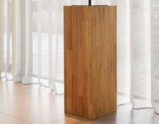Table à plantes - Piédestal - Colonne - Pilier | Jardinière Wood Naturel | Vase le monde | L35 x L35 x H100cm