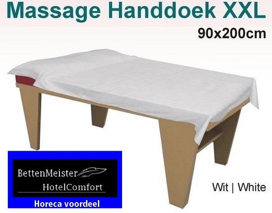 Massage-/ Saunalaken / Afdekdeken - 90x200cm wit 450g.m |100% katoen badstof