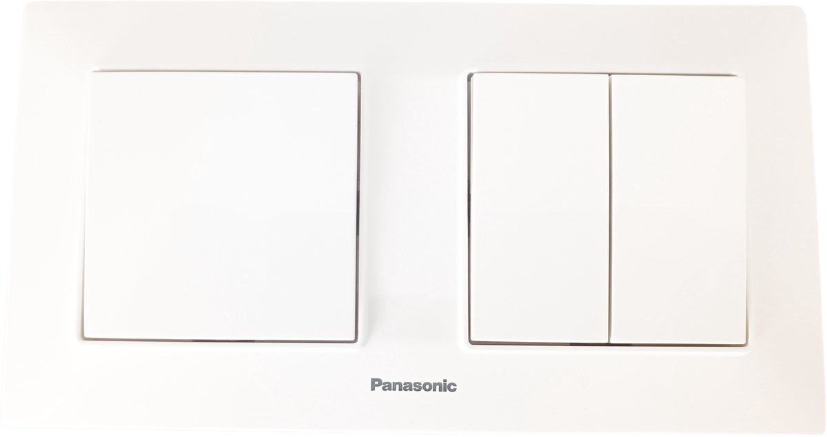 Panasonic-Schakelaar Combinatie-Wandcontactdoos-Wit-Randaarde-Arkedia Slim Serie