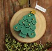 Kaars - Kerst Kaars - Kerstboom - Goud geschilderd Groen - Aromatherapie Kaars - Figuurkaars - Sham's Art
