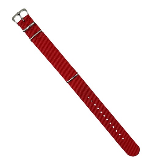 Nato Strap - Rood - Horlogebandje van 20mm voor verschillende merken