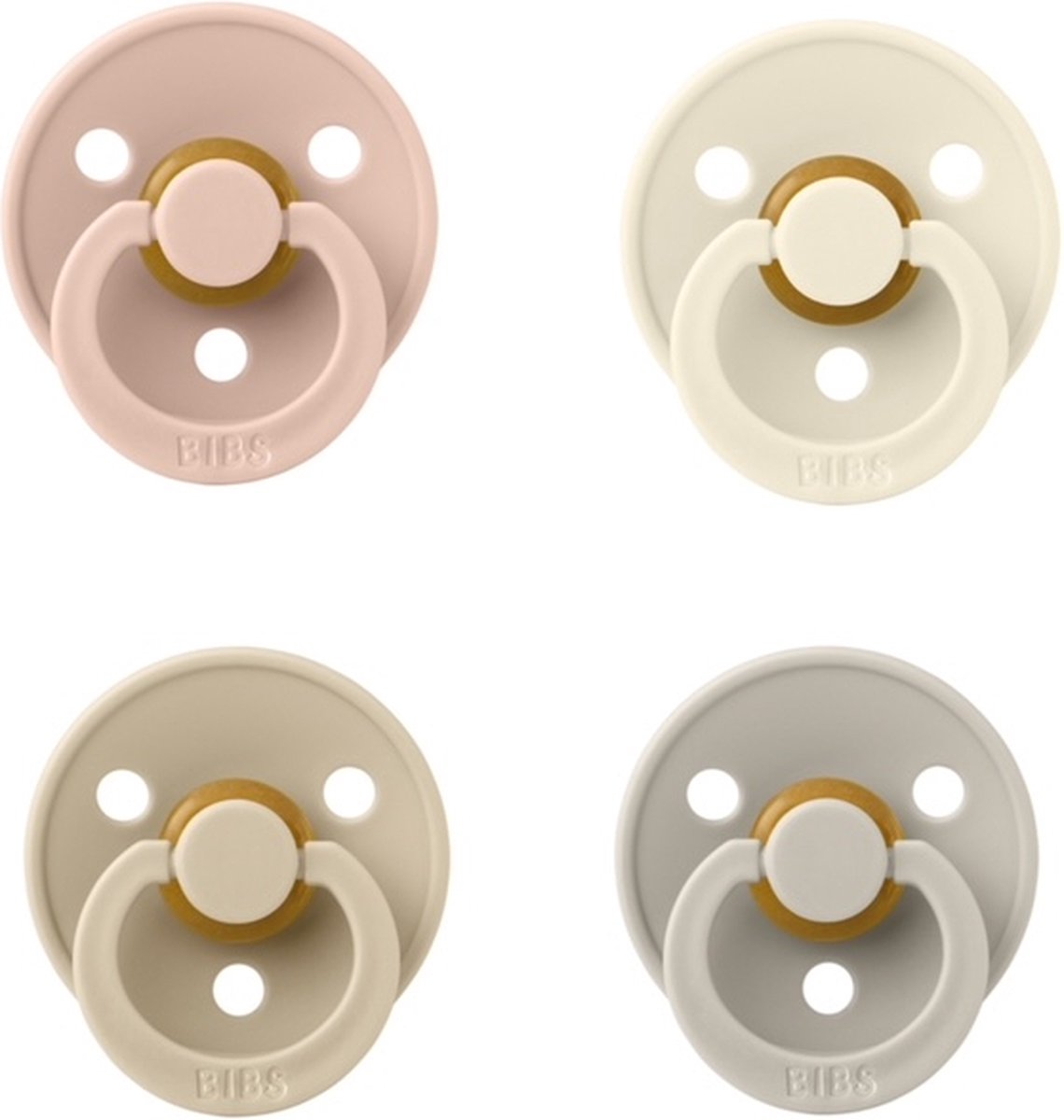 Goedkoopste Bibs fopspeen 18 maand set 4 stuks Blush,Ivory,Vanilla en Sand maat 3