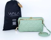 WALA AMSTERDAM® - Vegan Lederen Telefoontasje - Crossbody - Julia Groen - Inclusief stijlvolle dustbag.