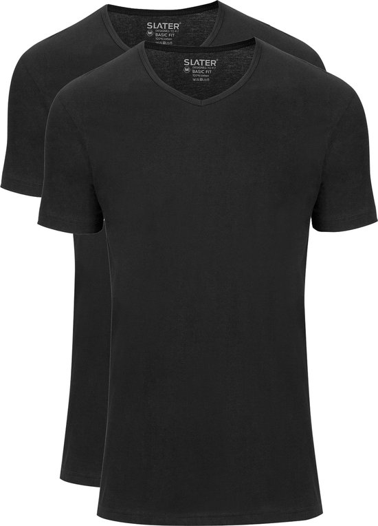 Slater 7820 Basic Fit Extra Lang 2-pack T-shirt V-hals korte