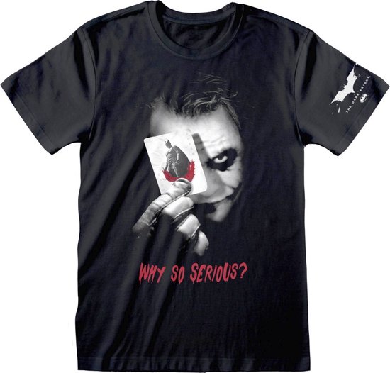 DC The Dark Knight - Why So Serious - with sleeve print T-Shirt