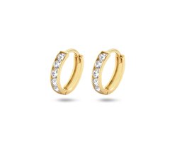 Marie Celeste klapoorringen zirkonia - 9 mm - Goud