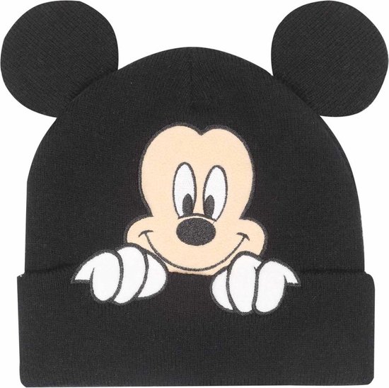 Disney Mickey Mouse - Bonnet Peeping Mickey - Zwart