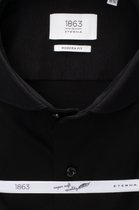 ETERNA modern fit overhemd - jersey heren overhemd - zwart - Strijkvriendelijk - Boordmaat: 46