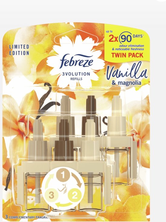 Foto: Ambi pur febreze 3 volution vanille magnolia 2x20 ml 2x 90 dagen limited editon