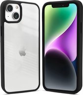 Coverzs telefoonhoesje geschikt voor Apple iPhone 13 hoesje - doorzichtig acryl telefoonhoesje met gekleurde silicone rand - optimale bescherming - zwart