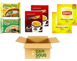 Kantoor voeding Mixpakket - 3 Houdbare Keuken Producten - Yum Yum Noedels Noodles Mix Groente en Kip 30x60 Gram + Mahmood Koffie 48x18 Gram + Lipton Thee 2x100 Theezakjes - Handig voor werknemer en werkgever!