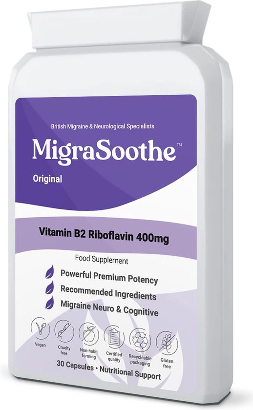 MigraSoothe Original 400mg Vitamine B2 Riboflavine Supplement