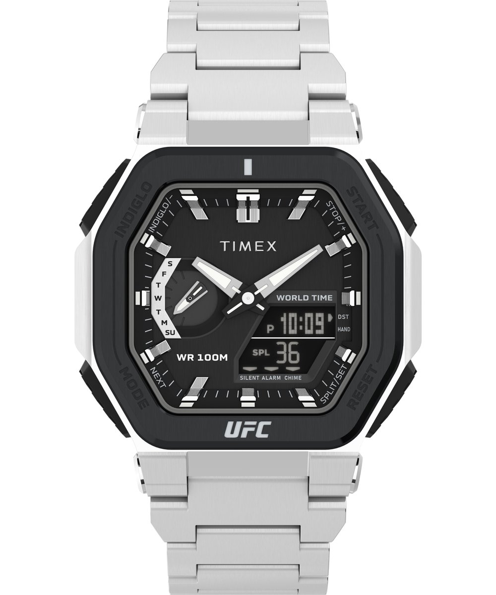 Timex UFC Colossus TW2V84600 Horloge - Staal - Zilverkleurig - Ø 45 mm