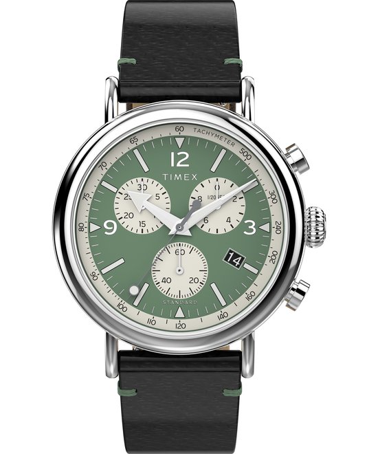 Timex Standard Chrono TW2V71000 Horloge - Leer - Bruin - Ø 41 mm