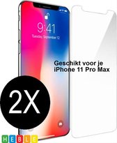 "2X Screenprotector Tempered Glas - Bescherming geschikt voor je iPhone 11 Pro Max - Glasplaatje & Pantserglas" van Heble®