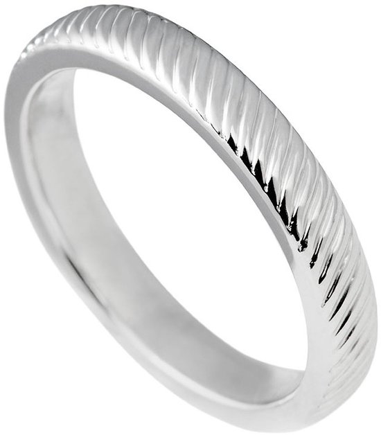 Diamonfire - Zilveren Ring  - 2 aanschuifringen met streepjes