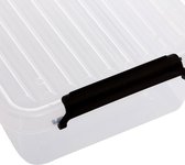 Five® Doorzichtige opbergbox met clipsluiting 3 liter laag - 138834 - Stapelbaar & Met deksel