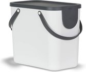Afvalscheidingssysteem voor de keuken, kunststof (PP) BPA-vrij, wit/antraciet, (40,0 x 23,5 x 34,0 cm), 25 l