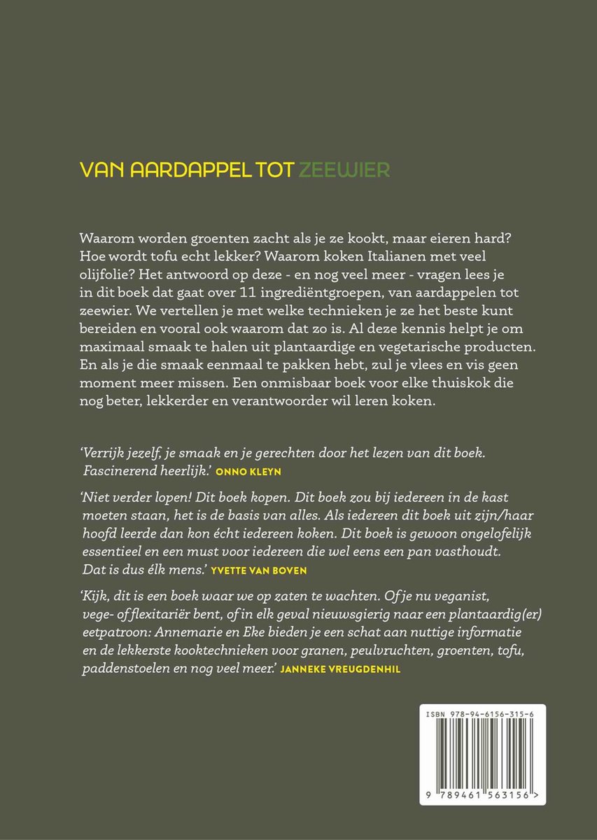 Van aardappel tot zeewier - back cover