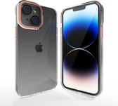 Coverzs telefoonhoesje geschikt voor Apple iPhone 14 hoesje - camera cover - doorzichtig hoesje met opstaande rand rondom camera - optimale bescherming - roze