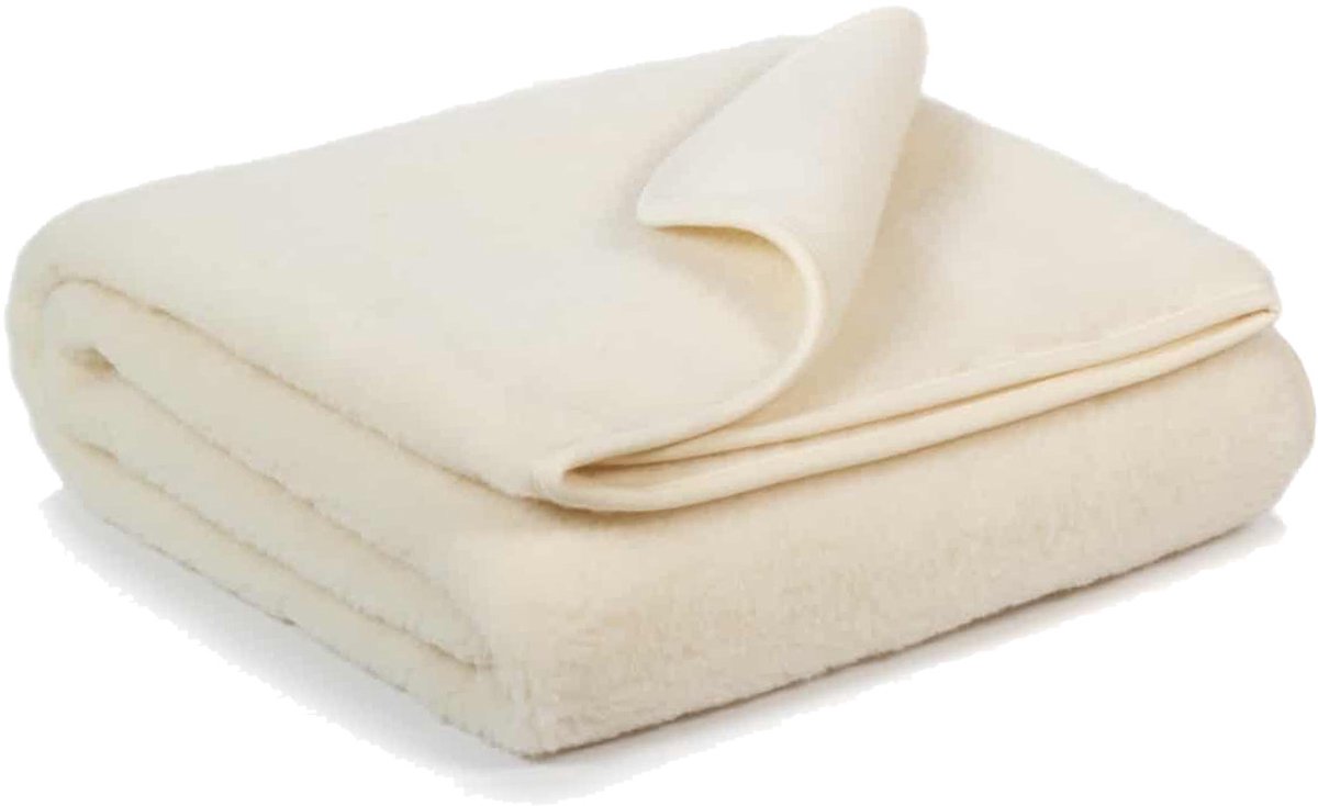 Wollen ledikantdeken 93x135cm - Merinowol - Naturel 93 x 135cm