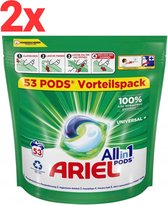 Bol.com Ariel All-in-1 pods universal+ 106 wasbeurten (2x53wasbeurten) aanbieding