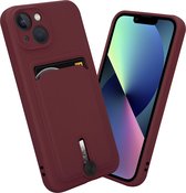 Coverzs telefoonhoesje geschikt voor Apple iPhone X/Xs hoesje - telefoonhoesje met pasjeshouder met schuifknop - strak design - optimale bescherming - bordeaux