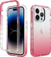 Hoesje geschikt voor iPhone 15 Pro Max - Full body - 2 delig - Shockproof - Siliconen - TPU - Roze