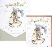Wrendale Kaartenset - 8 stuks - Bon Appetit - Bird Notecard Pack - 8 dubbele kaarten met envelop