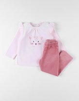Noukie's - pyjama - 2 delig - Meisje - Velour - Roze - Luipaardje - 3 jaar 98