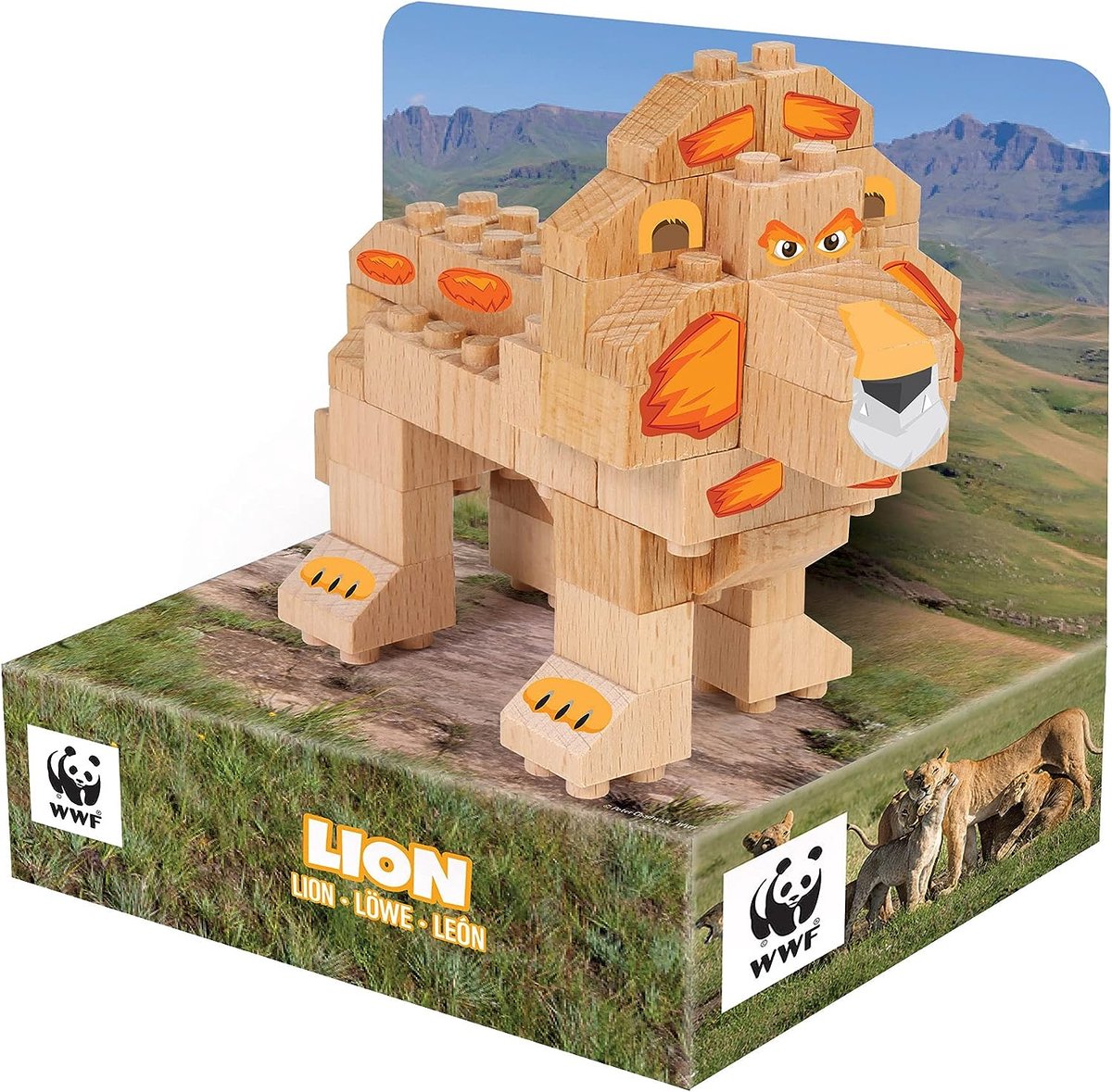 FabBrix - Houten speelgoedstenen - WWF Leeuw