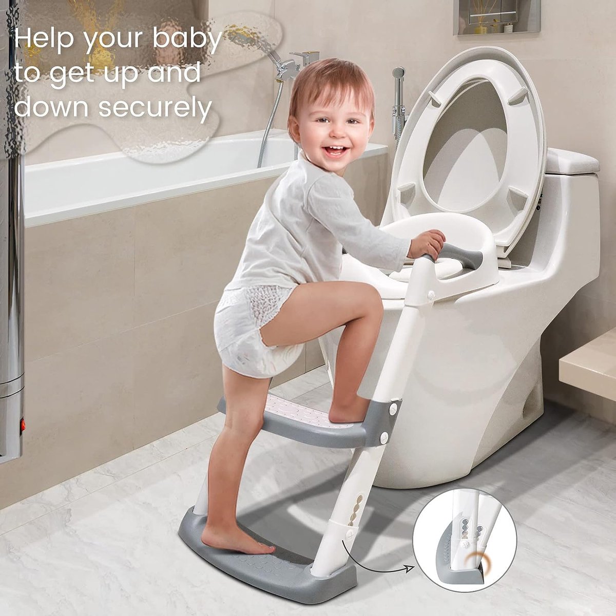 Pot d'apprentissage de la propreté pour enfant avec escalier, siège de  toilette, échelle réglable, pot
