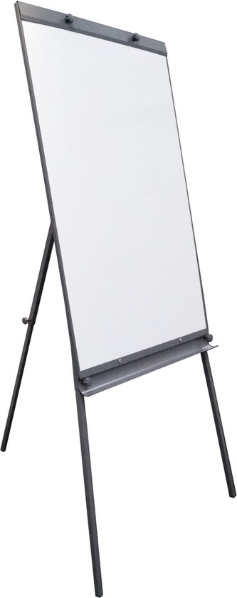 Flipover grijs met whiteboard magnetisch - 100x65cm