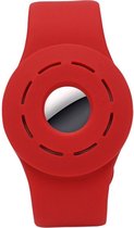 Apple AirTag Bandje voor Kinderen Siliconen met Drukknoop | AirTag Polsband voor Kind | AirTag Armband Rood