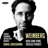 Portret van Daniel Grossmann met bril en donkere kleding, met tekst 'Onyx' en 'Weinberg'.