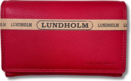 Lundholm portefeuille femme cuir rouge - taille compacte portefeuille ménager femme cadeaux pointe - Série Lundholm Helsingborg | Design scandinave