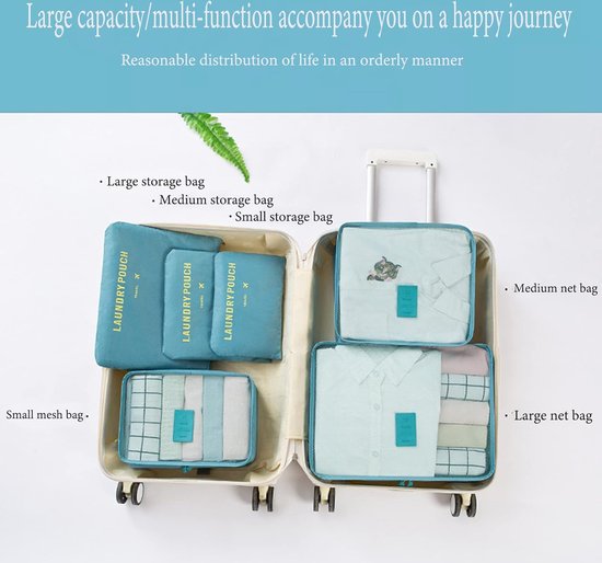 6 sacs de rangement bagage voyage organisateur valise trousse toilette