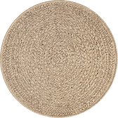 the carpet Kansas – robuust in- & outdoor vloerkleed met natuurlijk cirkelpatroon, weatherproof & UV-bestendig, naturel cirkel 120 cm rond